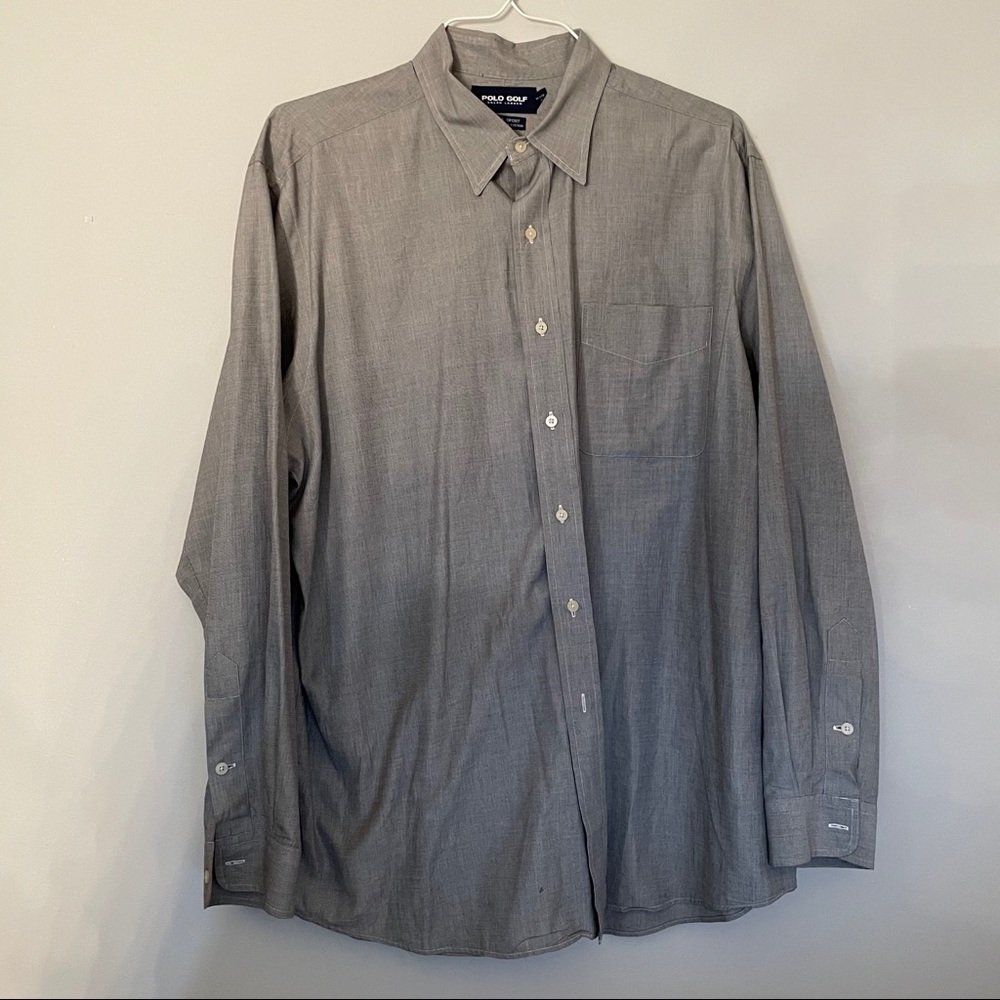 Gray polo golf button down casual shirt